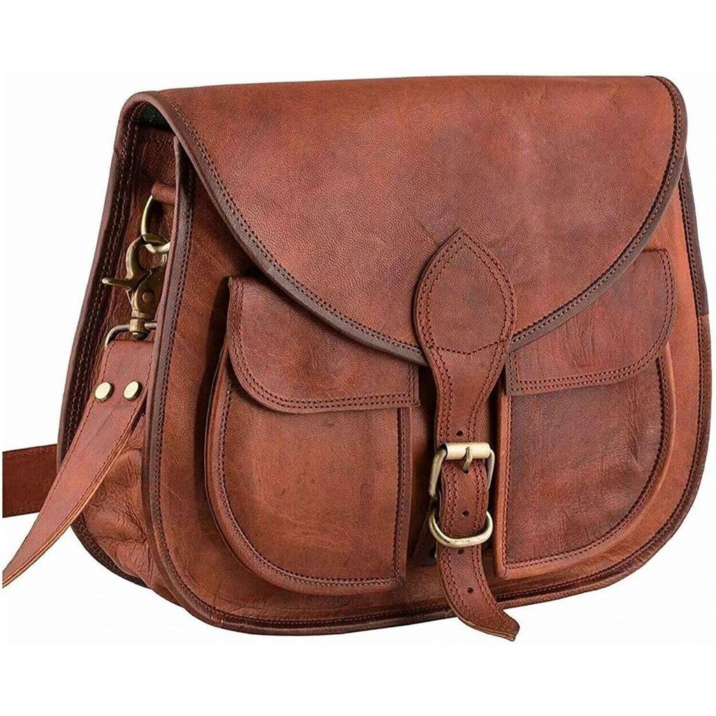 Handmade Women's Vintage Style Leather CrossBody Shoulder Bag,