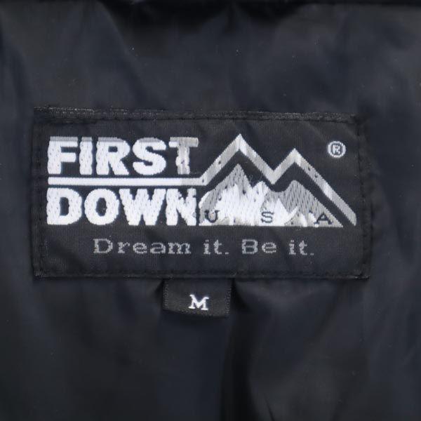 FIRSTDOWN 90-х годов Вышивка старого логотипа Пуховик M Серия Black Мужской Б/у