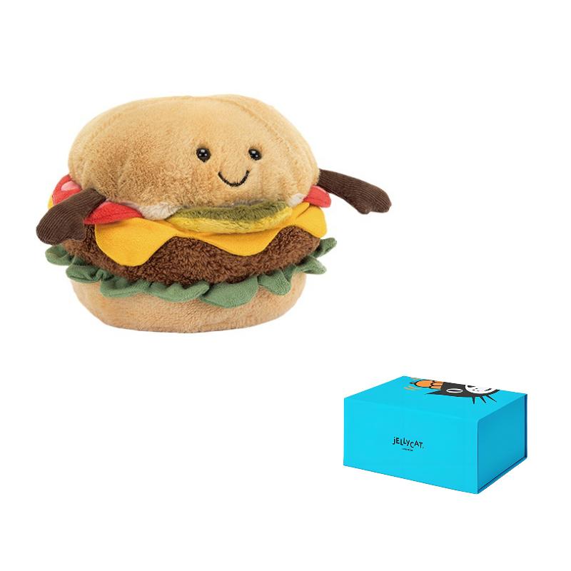 Jellycat Серия 'Вкусная еда' Гамбургер Милая кукла Плюшевая кукла Высота 11 см