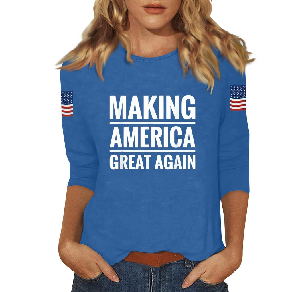 Women's Casual Fashionable Sexy Comfortable Neck Three-Quarter Sleeve Top