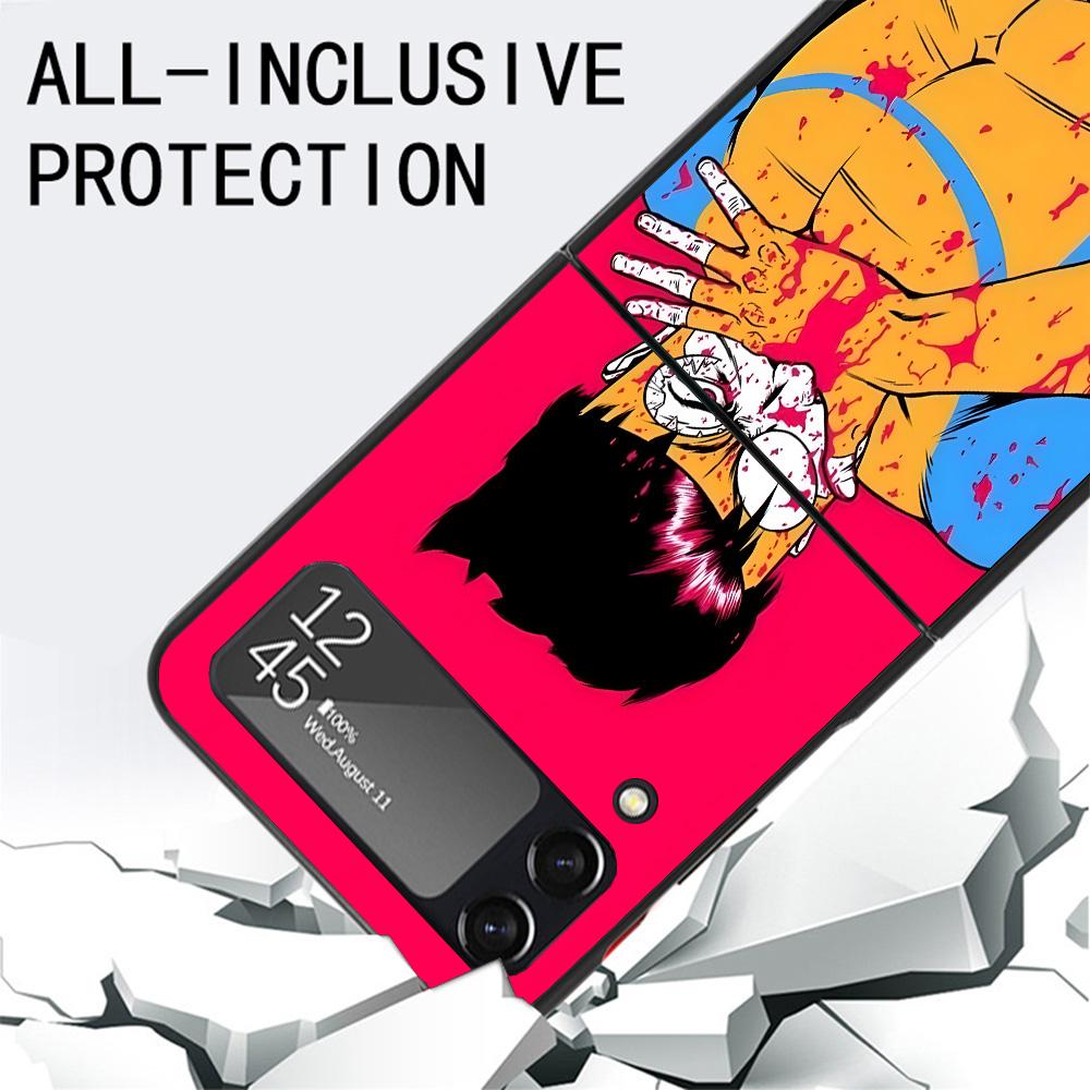 Cool I-Invincible Black Phone Case For Samsung ZFlip7 ZFlip6 ZFlip5 ZFlip4 ZFlip3 5G Hard Protective Galaxy Z Flip 3 4 5 6 7
