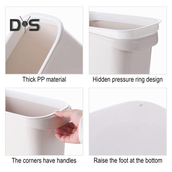 Тонкий мусорный бак, большая емкость, высокая прочность, легко чистить, контейнер для мусора в ванной, декоративное мусорное ведро
