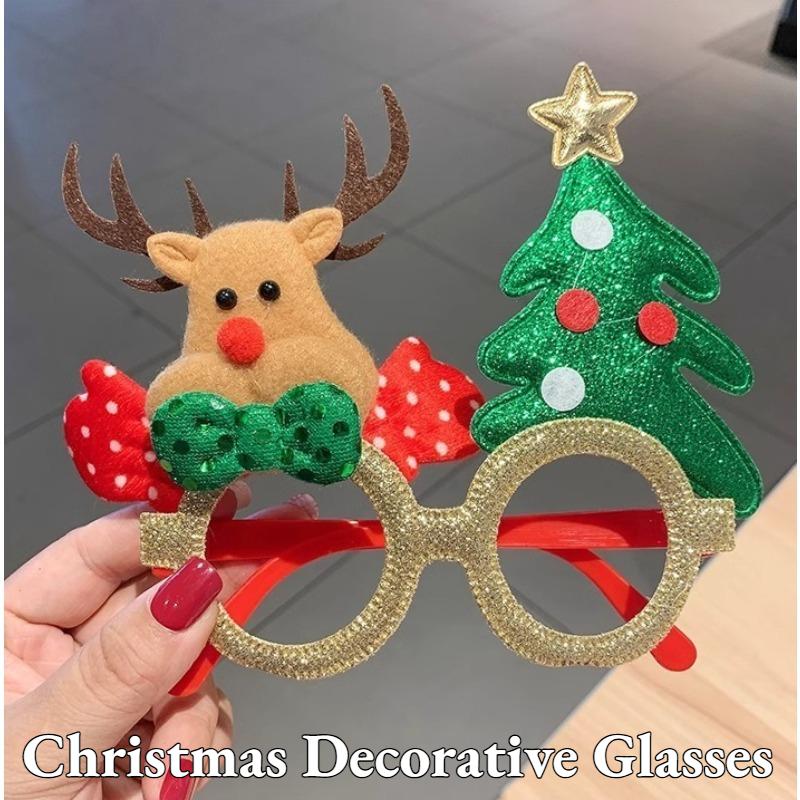 New Christmas Glasses Whimsical Reindeer Snowman And Santa Claus Eyewear Student Costumes Gifts And Party Decorations