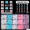 15Grids/box Mixed Resin Bowknot Nail Art Decorations 3D Acrylic Charms Kawaii Colorful Bow Rhinestone DIY Manicure Tools Parts