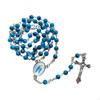 62KD 6mm Glass Beads Rosary Necklace Catholic Crucifix Pendant Virgin Chokers Necklaces for Women Men Religious Jewelry