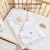 Newborn Pure Cotton Gauze Embroidered Shell Edge Swaddle Wrap