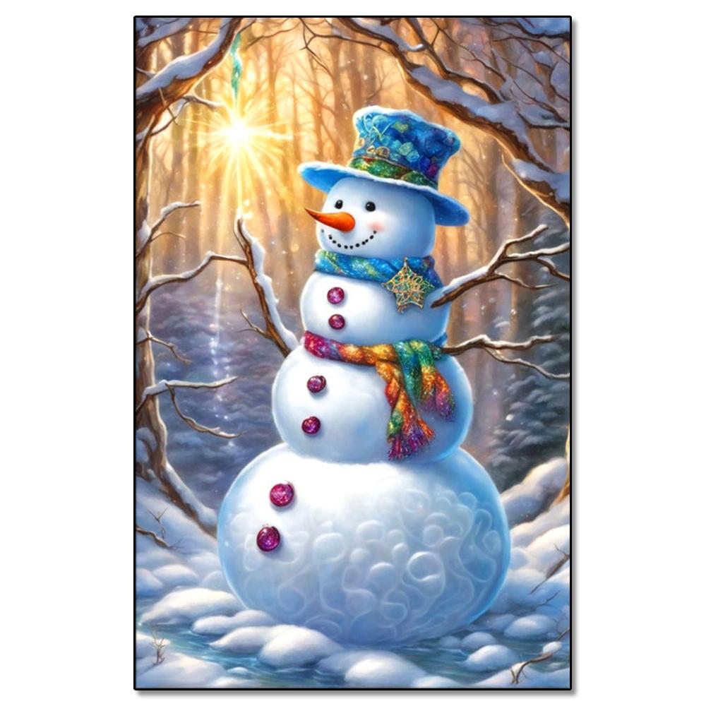 Алмазная живопись Снеговик Зимний снежный пейзаж Алмазная мозаика Вышивка Полная квадратная/круглая 2024 Новая серия Сделай сам для дома