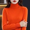 Genuine Women's High-Neck Wool Cashmere Pullover Sweater, Slimming & Loose Fit