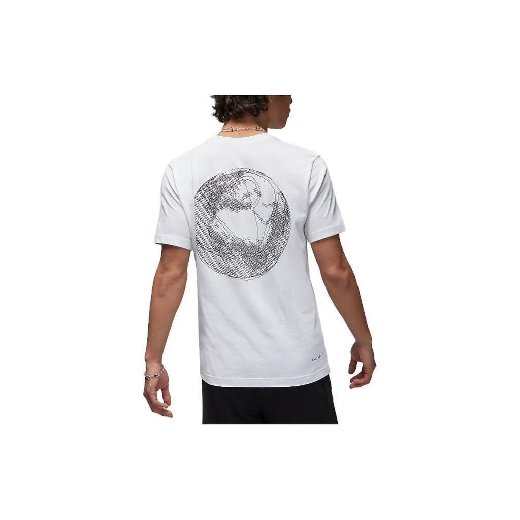Jordan T Shirts Men's White Crew Neck Moderate Straight Fit DX9602-100