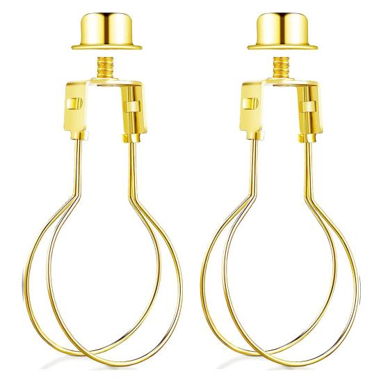 2Pcs Steel Wire Lamp Shade Light Bulb Clip Adapter with Hat Knob Finial Silicone Levelers Heat Resistant Lampshade Adapter