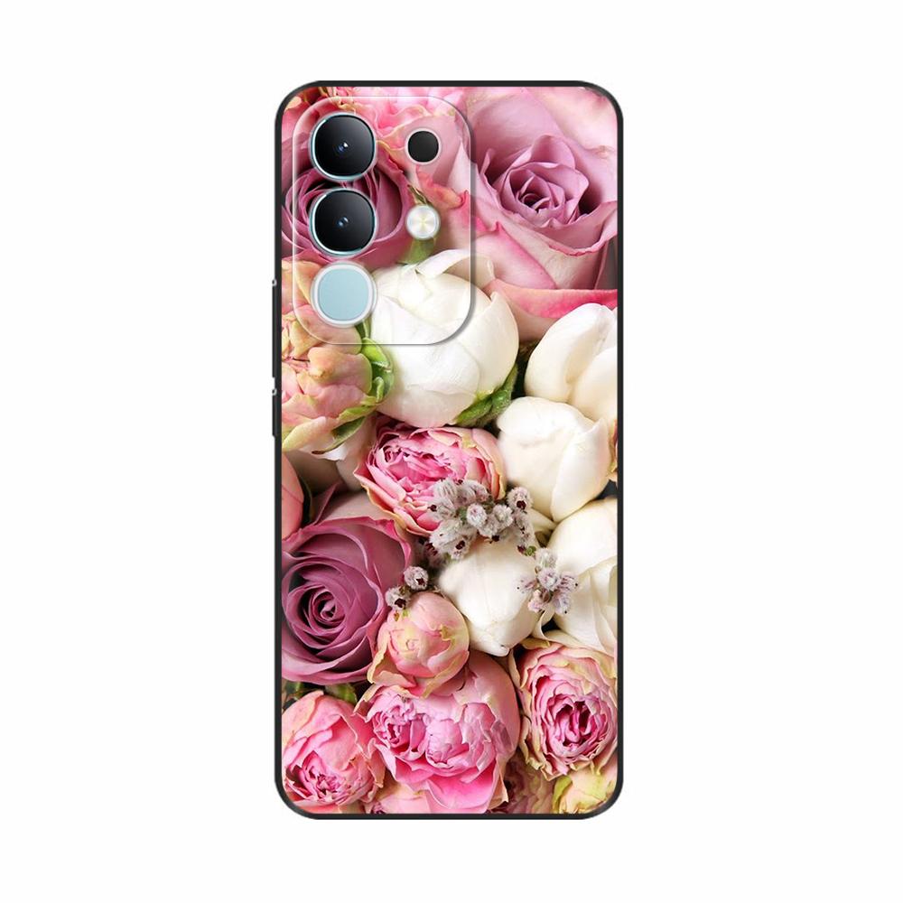 Чехол-крышка для Vivo Y29 4G 2025 Милые Цветы Мягкий Силикон Capa Чехлы для Телефона Для Vivo Y29 4G Чехол Мультяшные Ударопрочные Сумки Coque