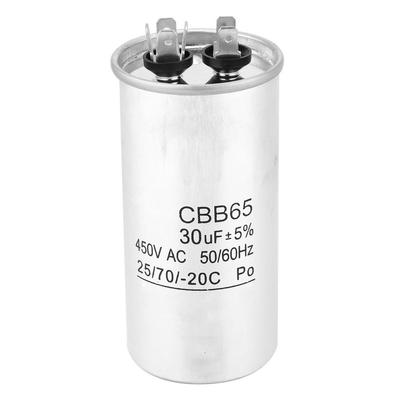 Конденсатор CBB65 30UF 450V Пусковой конденсатор двигателя Гомополярный электролитический конденсатор для компрессора