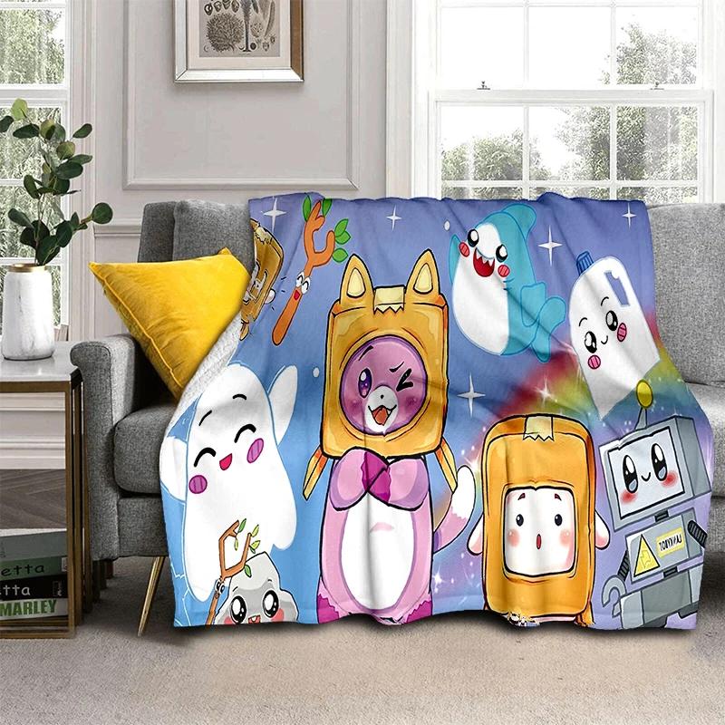 Новый Стиль Lankybox Boxy Foxy Rocky Мультяшное Одеяло, Мягкое Пледовое Одеяло для Дома Спальни Кровати Дивана Путешествий Пикника Покрывало Ребенок