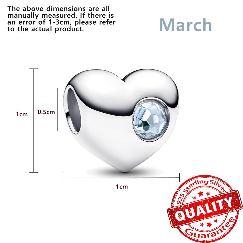 Мелкая медь Двенадцать камней-талисманов Сердце Бусины Шарм Подходит для оригинального браслета Женский Подростковый Милое Ожерелье Ювелирные Аксессуары