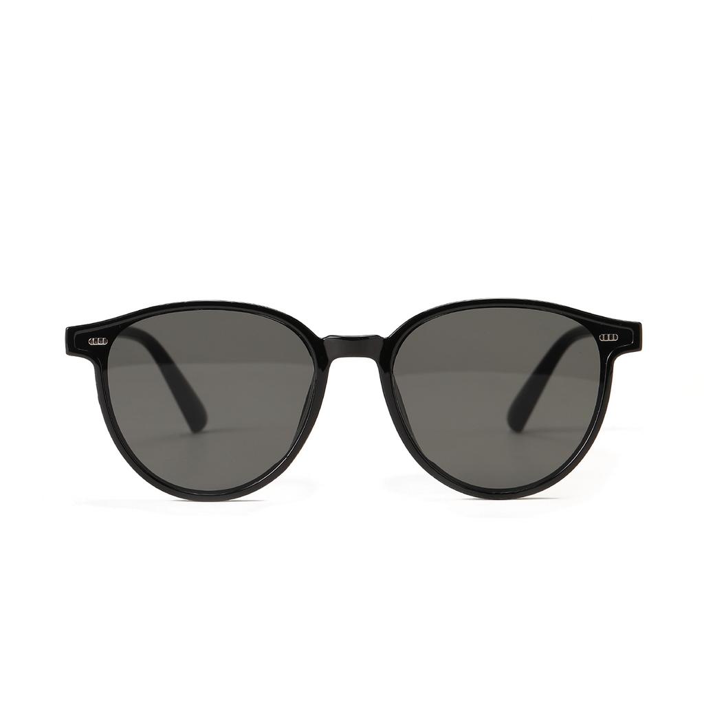 Очки B305 Круглая оправа Заклепка Оправа из панциря черепахи Солнцезащитные очки Женские, Ретро Чайный цвет Чип Жаба Солнцезащитные очки Мужские