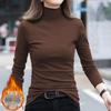 Модный женский двусторонний флисовый топ с длинным рукавом и полувысоким воротником для осени и зимы
