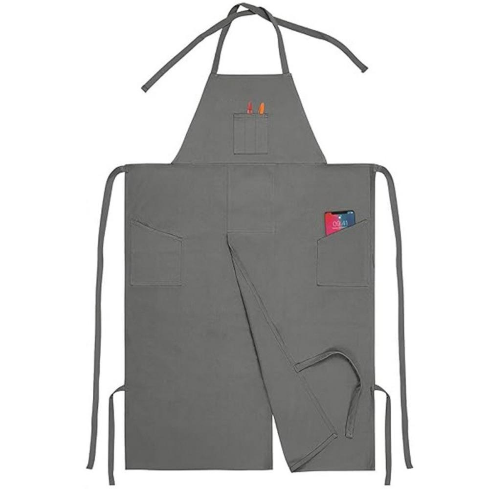 Washable Full Coverage Pottery Apron Adjustable Gardening Pinafore Split Leg Apron Washable