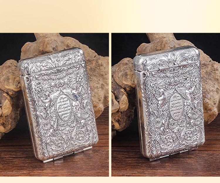 14-Count Triple-Fold Cigarette Case - Peaky Blinders Style, Metal, Creative, Portable, King-Size, Shelby Inspired.