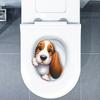 3D Cat Dog Toilet Stickers Self-adhesive Toilet Seat Decals Cute Wall Sticker  Home Decoration