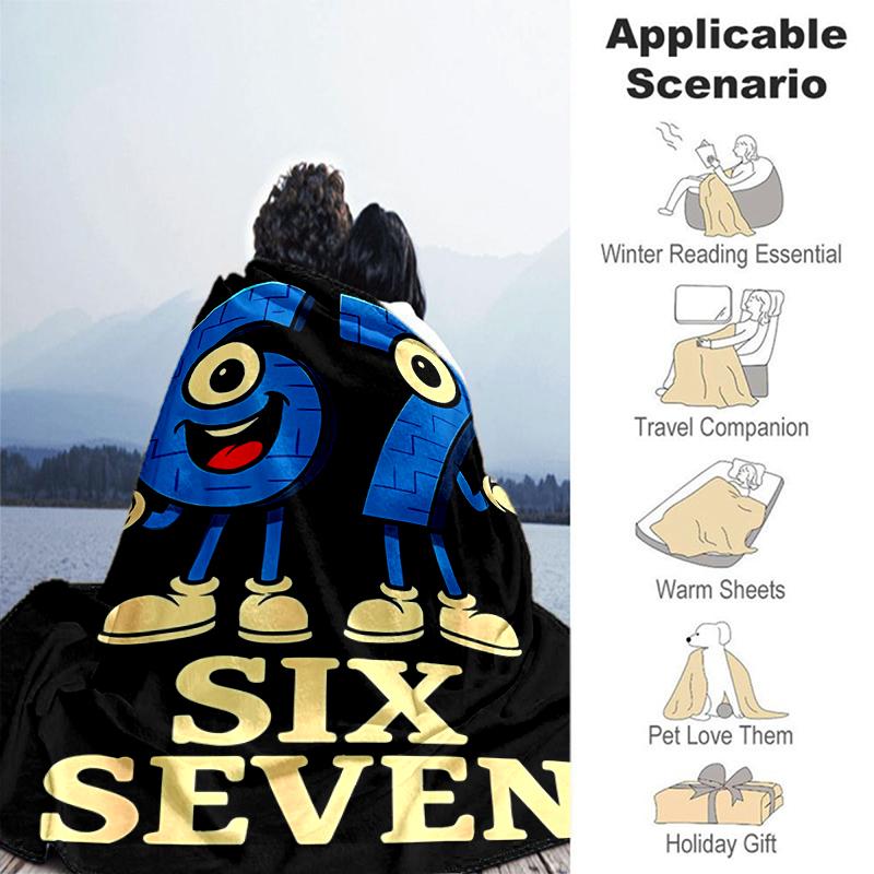 1pc Blanket SIX SEVEN Print Design, Lightweight Blanket for Sofa, Bed- Soft &Warm, Gift for All Seasons like Christmas, Halloween