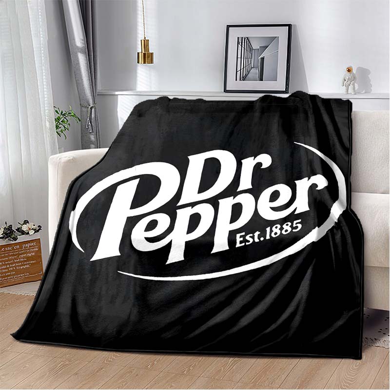 Dr Pepper Quote Flannel Blanket, Soft Throw with "Never Stand Between a Woman and Her Dr Pepper" Print, Cozy Bedding for Fans