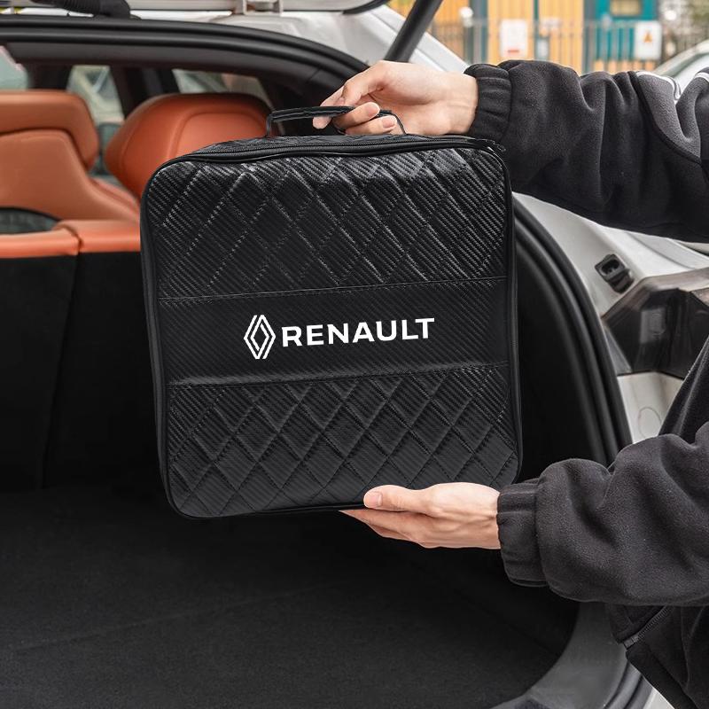 For Renault 2026 New Hub Caps Car Charging Cable Storage Bag Trunk Organizer For Renault Scenic Megane QM6 Kardian Rafale Espace