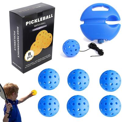 Новый одиночный тренер Pickleball, уличная базовая цветная коробка, упаковка Pe, высокоэластичные плавающие шарики Wei с отверстиями