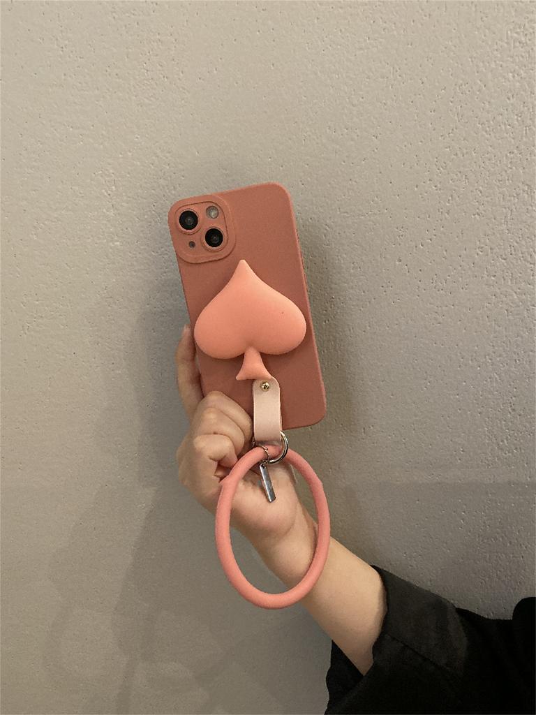 Держатель кронштейна в виде персикового сердца, простой розовый чехол с кольцом-браслетом для Iphone 14 13 12 11 Pro Max X Xs Xr, мягкий чехол с подставкой