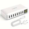 60W 8 Port USB Fast Charger QC3.0 HUB Smart Quick Charge with LED Display Multi USB Charging Station Mobile Phone Desktop Home