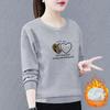 Plus Velvet Sweater Women's Autumn and Winter Loose and Thin Fashion Western Style All-match Long-sleeved Top