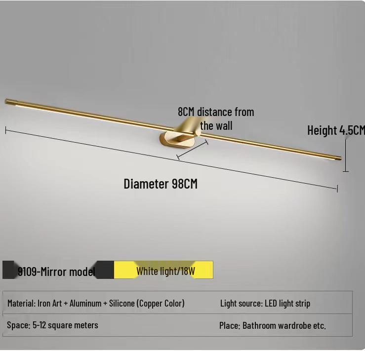 Скандинавский светодиодный светильник для туалетного зеркала для ванной и макияжа