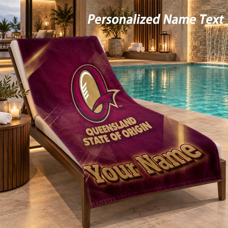 Custom Text Queensland Maroons Print Beach Towel Large Towel For Home Bathroom Beach