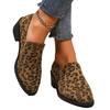 Новые весенне-осенние женские туфли-лодочки на среднем каблуке без застежек для женщин, модные туфли на открытом воздухе с острым носком, туфли на платформе, леопардовые мокасины