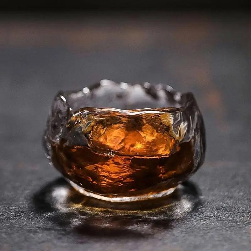 1 шт. стеклянная чашка в японском стиле для дегустации, прозрачная подставка, чашка для чая Kongfu Master, стакан для белого вина, кальян