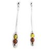 [N2251] - Silver Earrings 'Inspiration' Amber Cognac Honey (rhodium-plated)