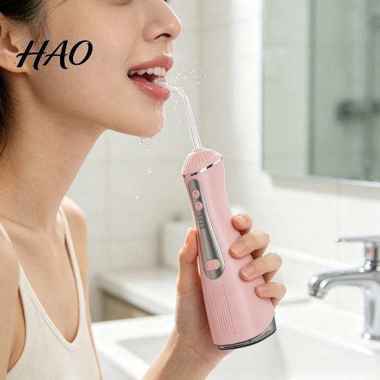 Tongue Coating Scraper Cordless Electric Water Flosser, 3 Pressure Modes And 4 Nozzles Design, 330ml Capacity Orthodontic Oral Irrigator Tank,