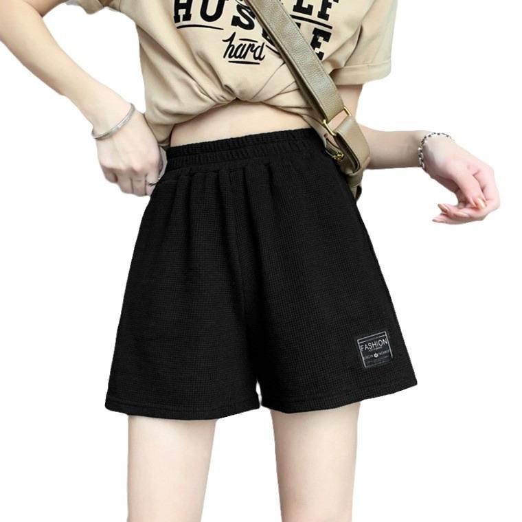 Waffle Sports Shorts Women's Summer 2025 New Korean Version of Loose High Waist Home Wide Leg Hot Pants Wear Wholesale