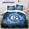 Постельное белье с индивидуальным именем и узором Schalke 04, комплект одеял, домашний декор, подарок (1 пододеяльник + 2 наволочки без наполнителя)