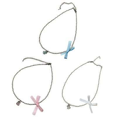 Стильное бусиное ожерелье-украшение Нежный кулон-медвежонок Красивое бусиное шейное украшение для женщин и девочек