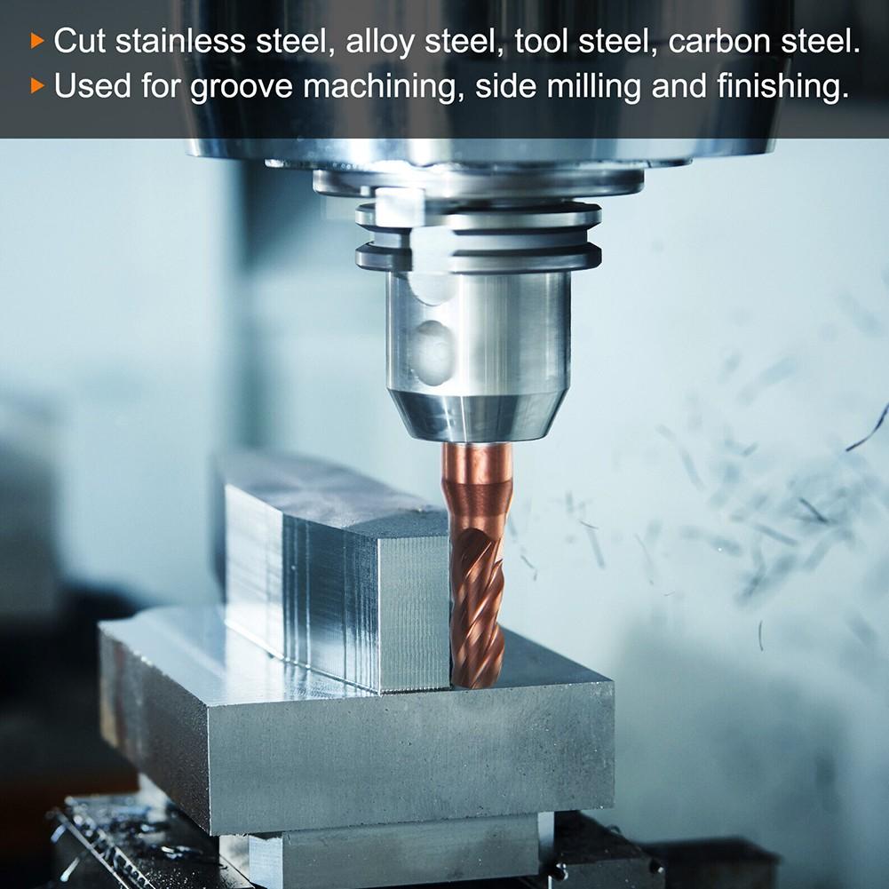 1,5 мм x 10 мм x 4 мм x 50 мм карбидная фреза с покрытием AlTiSin с 4 канавками и квадратным хвостовиком