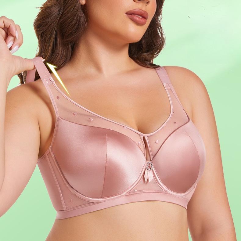 Soft Steel Ribbed Smooth Bra Women's Plus-size Seamless Underwear Women's Strapless Anti-glare Back-gathering Bra