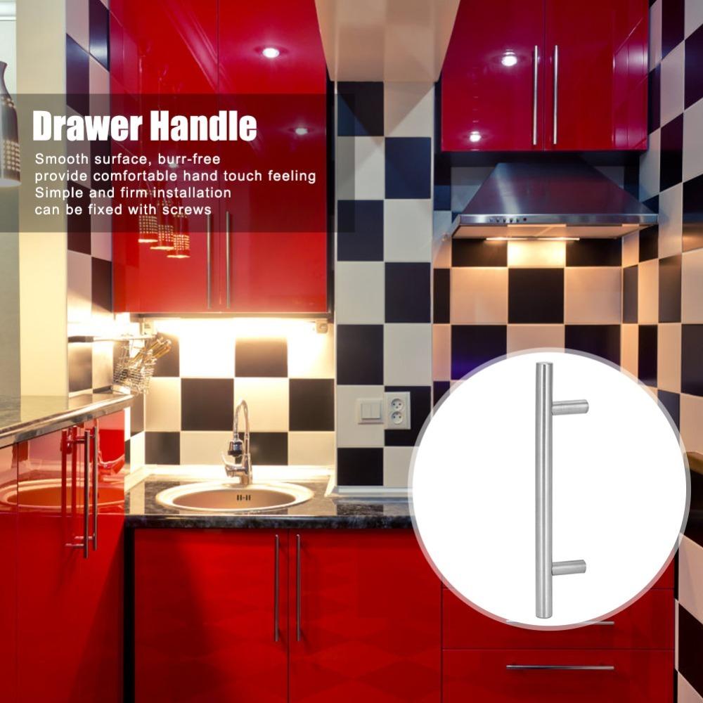 6pcs Easy Install Drawer Pulls Stainless Steel Bar Handles Durable Cabinet Handles Kitchen Cabinets