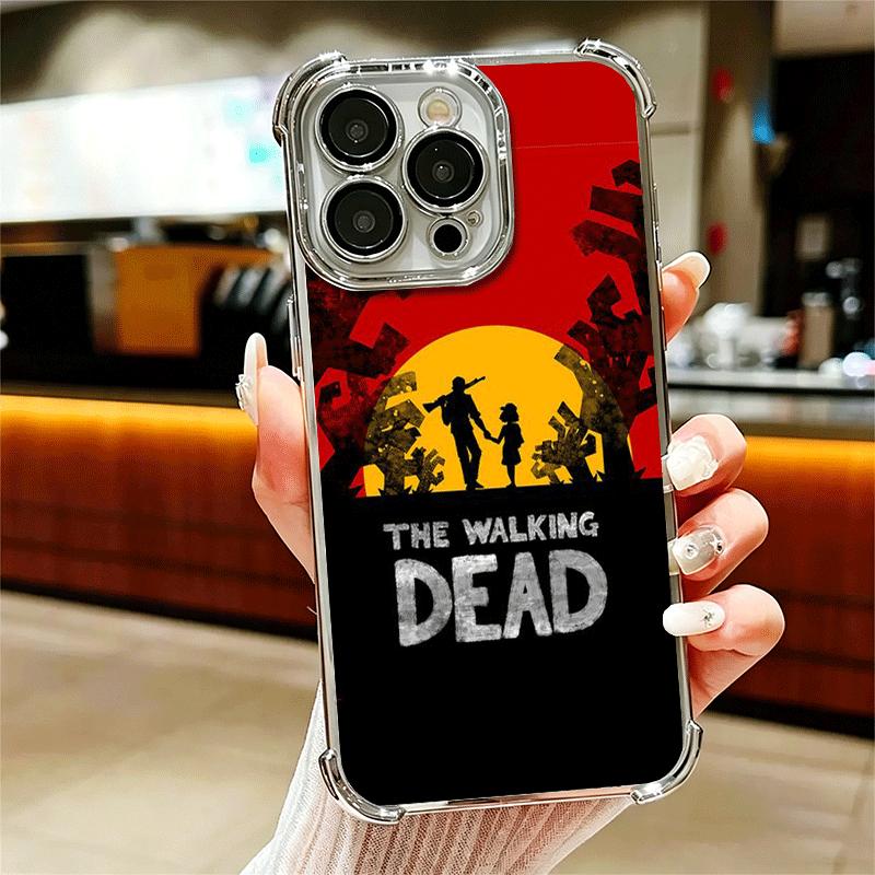 The Walking Deads Plating Phone Case For Iphone 16 17 Pro Max Air 16E 14 15 Plus 12 13 Mini Anti-Fall Airabag Cover