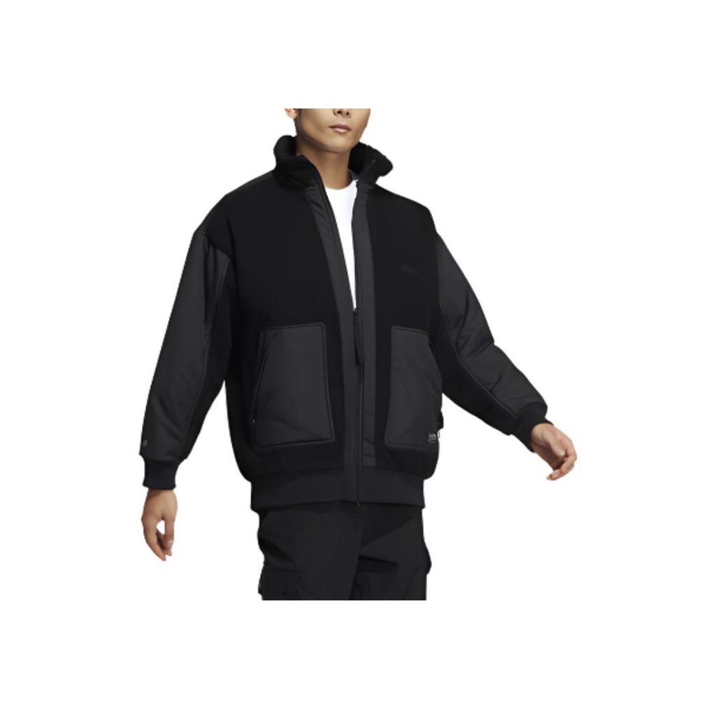 Adidas Цветной блок логотип вышивка накладной карман воротник-стойка куртка с длинными рукавами мужские куртки черные HP1388