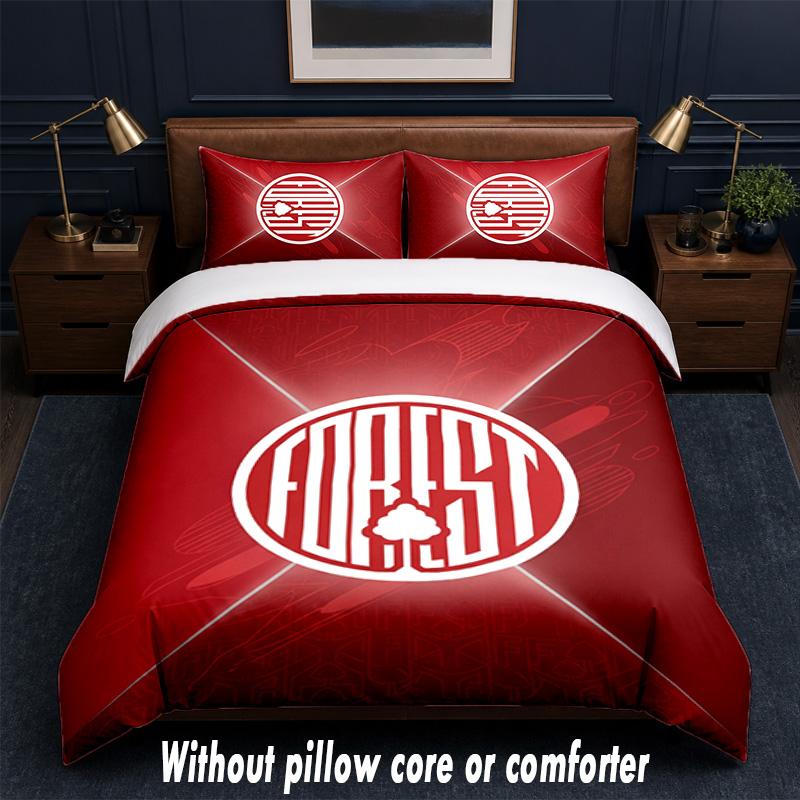Nottingham Forest Design Bed Bedding Set 1 Duvet Cover + 2 Pillowcases Soft Breathable Household Bed Linens