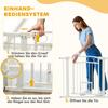 77cm Tall Dog Gate with Cat Door, 7cm and 14cm Extensions, for Stairs, Doorways, 76-104cm Width