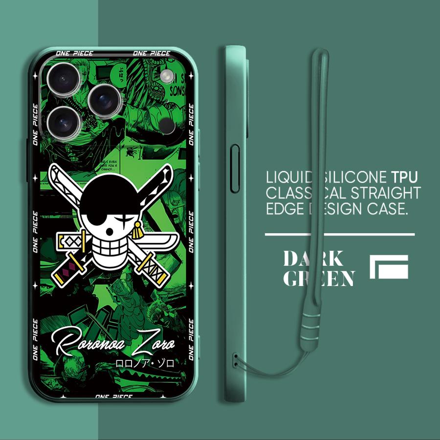 Чехол-бампер One Piece Красный Зеленый Крутой для Apple iPhone 17 Pro Max 15 Air 13 Mini 7 8 11 XS XR 12 Plus 16