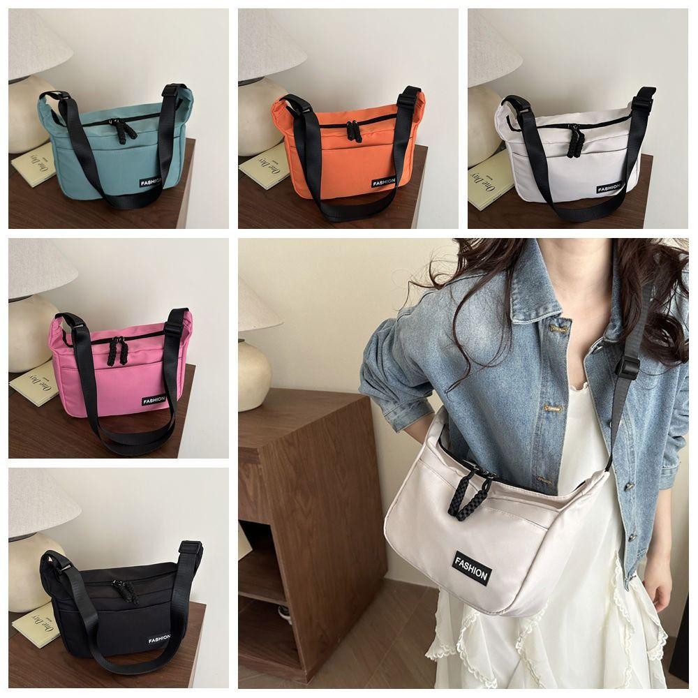 Large Capacity Square Message Bag Korean Style Sports Shoulder Bag Nylon Crossbody Bag Female
