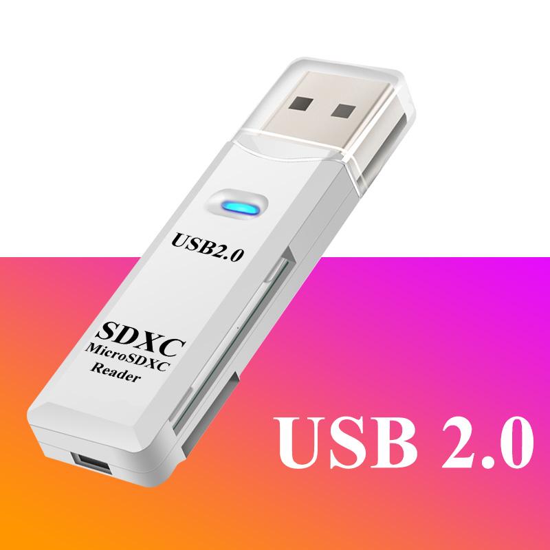 2.0 Кардридер 2 В 1 Кардридер для ПК Micro SD TF Карта Памяти Ридер Мультикарт Ридер Адаптер Флеш-накопитель Аксессуары для ноутбука AVE