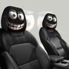 2pcs Set of Funny Big-Eyed Grinning Cartoon Print Car Seat Headrest Covers, Car Headrest Covers for Funny Car Interior Accessories
